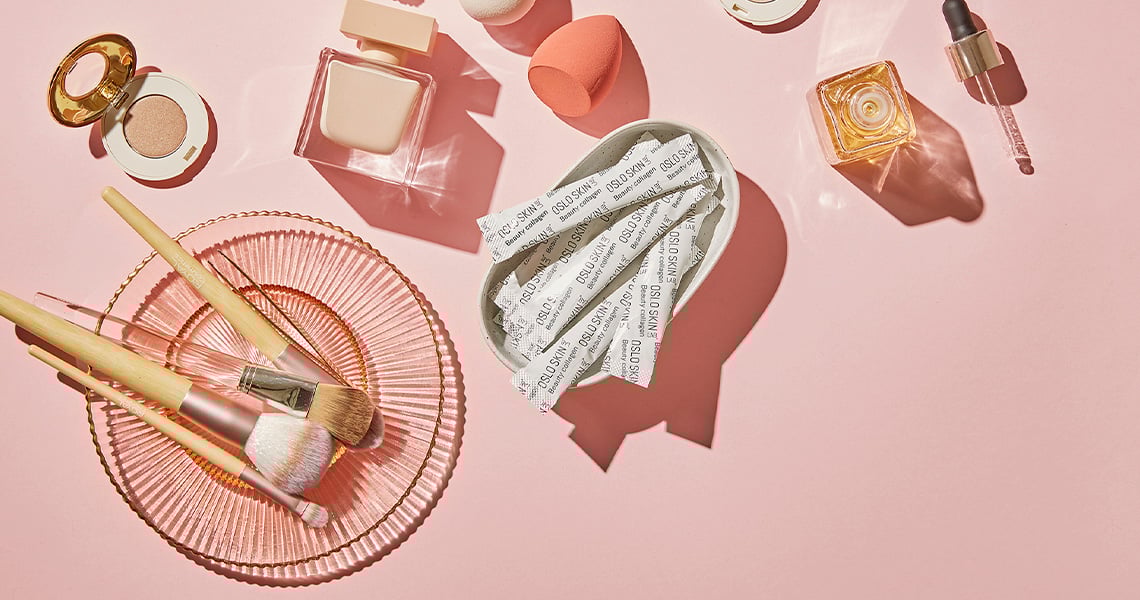 The Solution and makeup pink background